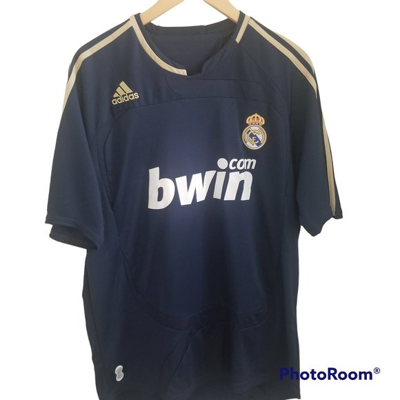 Real Madrid Away Shirt Men's LG 07/08 adidas Football Shirt Soccer Jersey